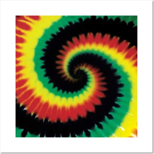 Rasta Spiral Tie Dye Posters and Art